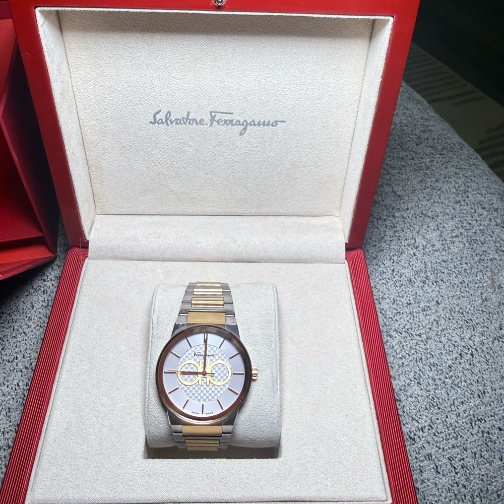 Salvatore Ferragamo Sapphire SFHP00520 TwoToneStainless Steel Swiss Quartz Watch